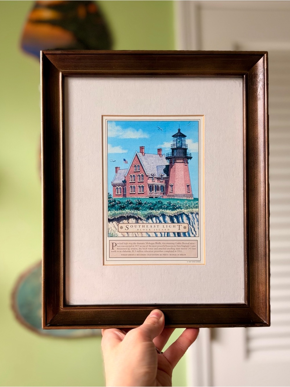 Framed Block Island Southeast Light Lighthouse Landmark Art Print
